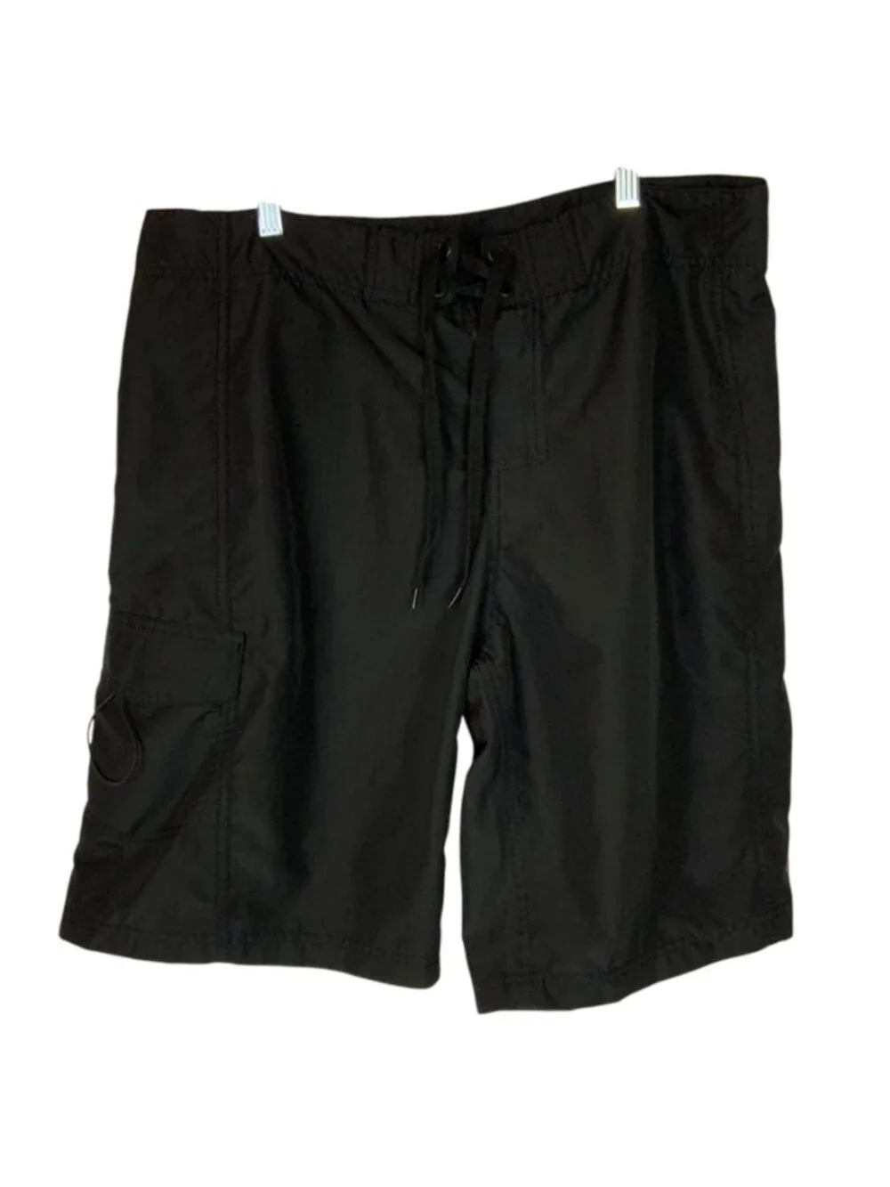 Jagermeister Mens Black Cargo Swim Shorts Logo Drawstring XL Polyester